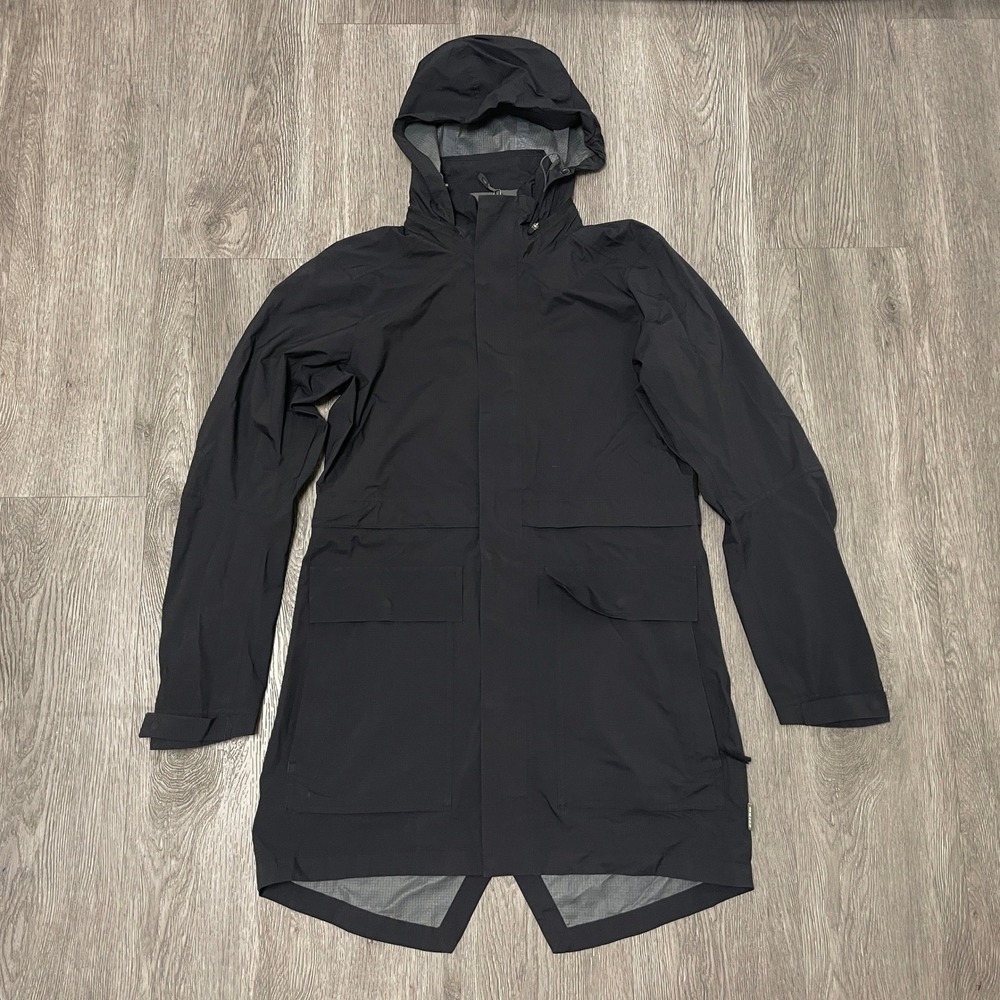 REI Co-op Jacket Womens Small Black Waterproof Hooded Nylon Coat Rain Parka